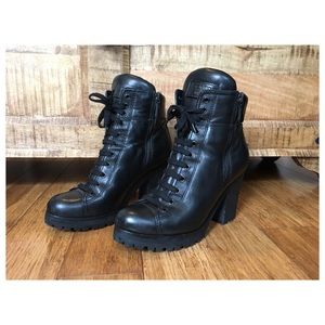 PRADA Lace Up Bootie - Womens Size 38